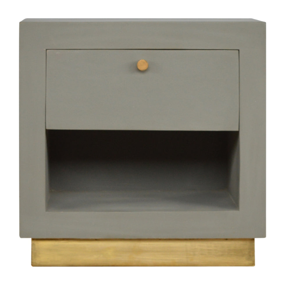 Artisan - Cement Nightstand with Open Slot in Oak-Ish