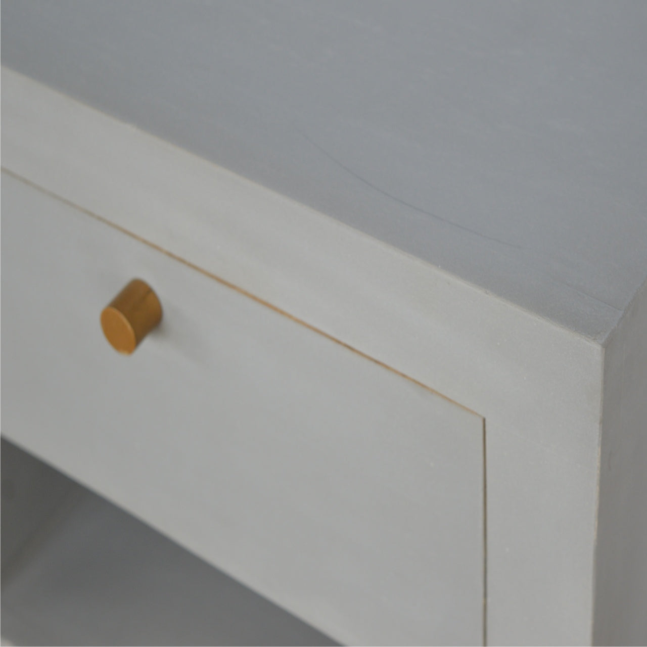 Artisan - Cement Nightstand with Open Slot in Oak-Ish