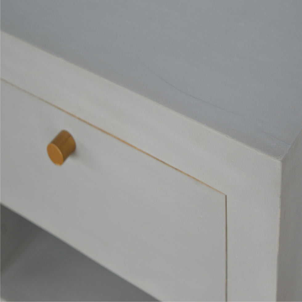 Artisan - Cement Nightstand with Open Slot in Oak-Ish