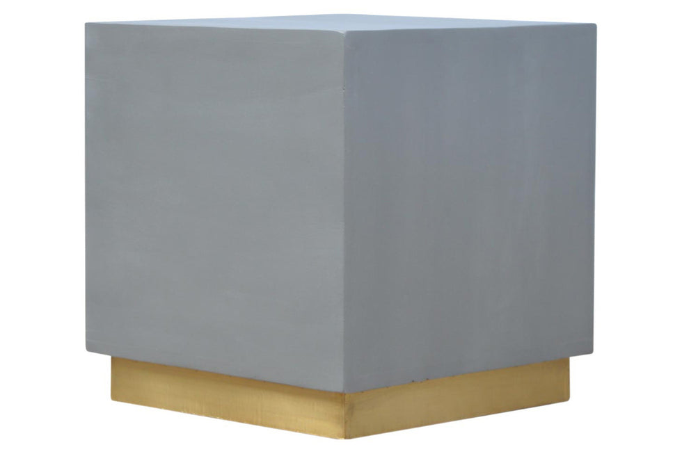 Artisan - Sleek Cement Occasional Footstool