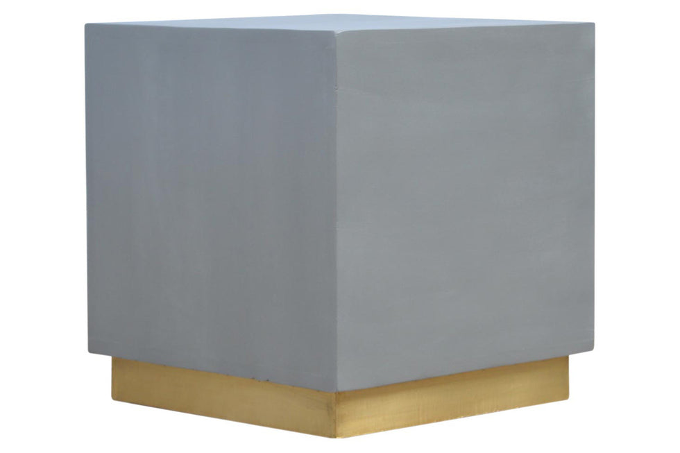 Artisan - Sleek Cement Occasional Footstool