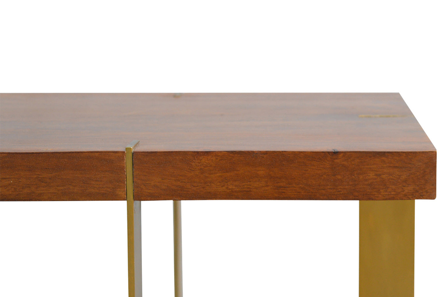 Artisan - Open End Table with 4 Gold Panels in Chestnut