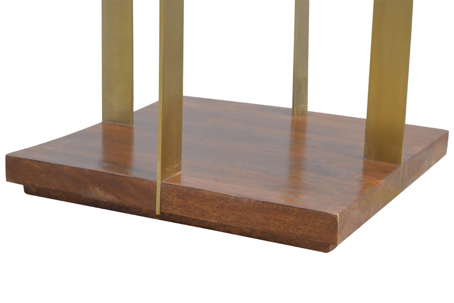 Artisan - Open End Table with 4 Gold Panels in Chestnut