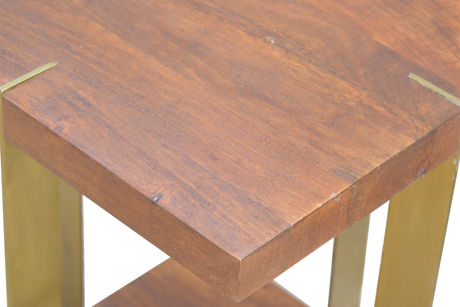 Artisan - Open End Table with 4 Gold Panels in Chestnut