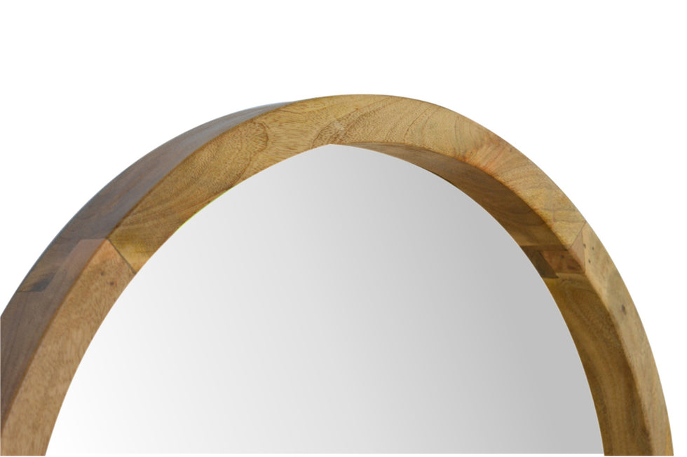 Artisan - Wooden Round Mirror with 1 Shelf