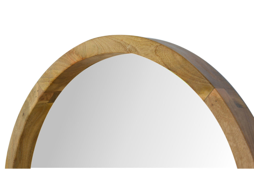 Artisan - Wooden Round Mirror with 1 Shelf