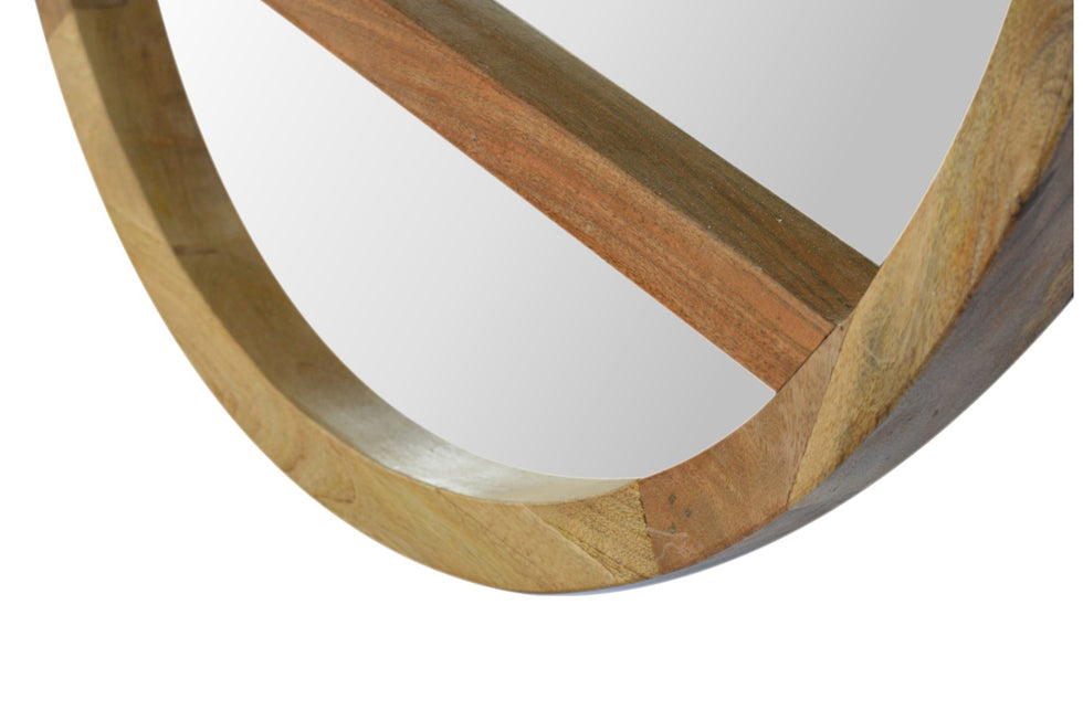 Artisan - Wooden Round Mirror with 1 Shelf