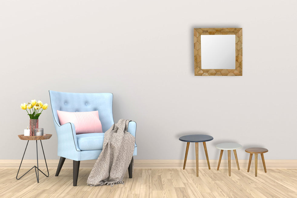 Artisan - Pineapple Carved Square Mirror