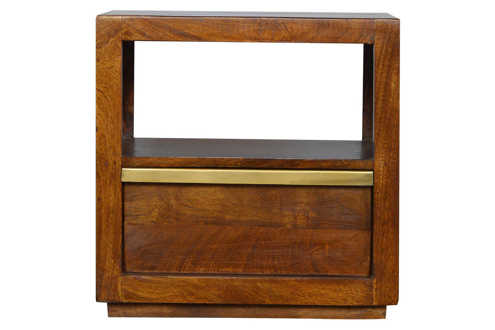 Artisan - Bedside with Gold Bar in Chestnut