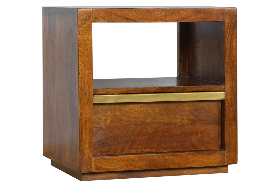 Artisan - Bedside with Gold Bar in Chestnut