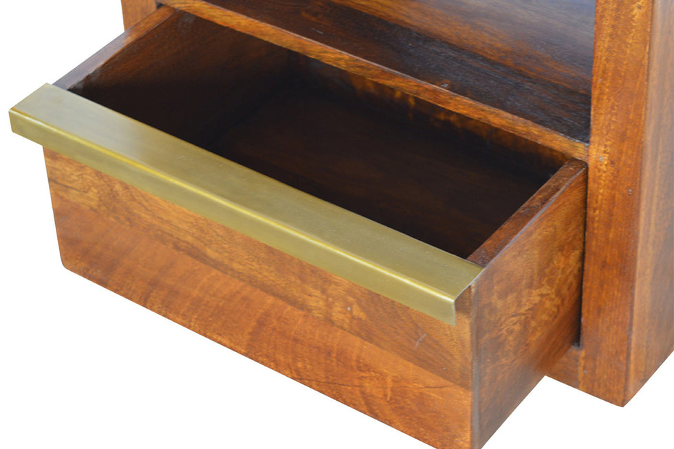Artisan - Bedside with Gold Bar in Chestnut