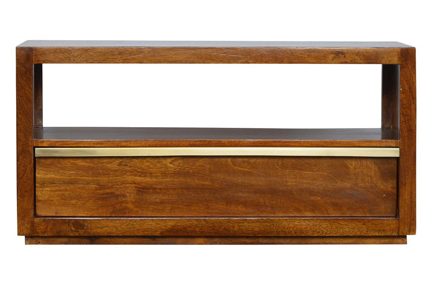 Artisan - Media Unit with Gold Bar in Chestnut