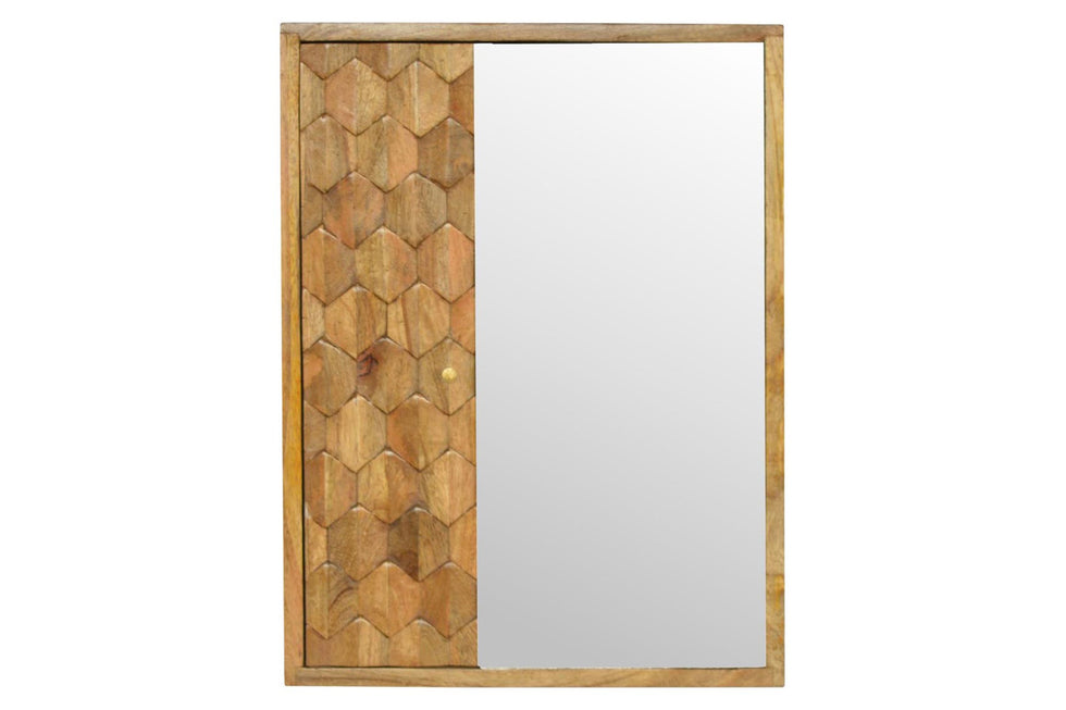 Artisan - Pineapple Carved Sliding Wall Mirror Cabinet
