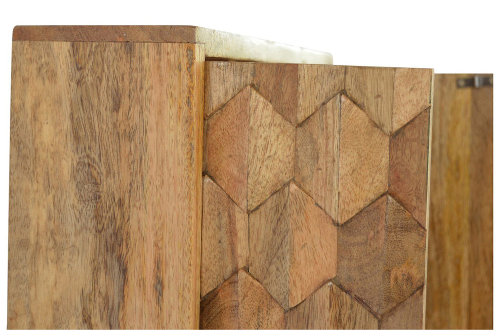 Artisan - Pineapple Carved Sliding Wall Mirror Cabinet