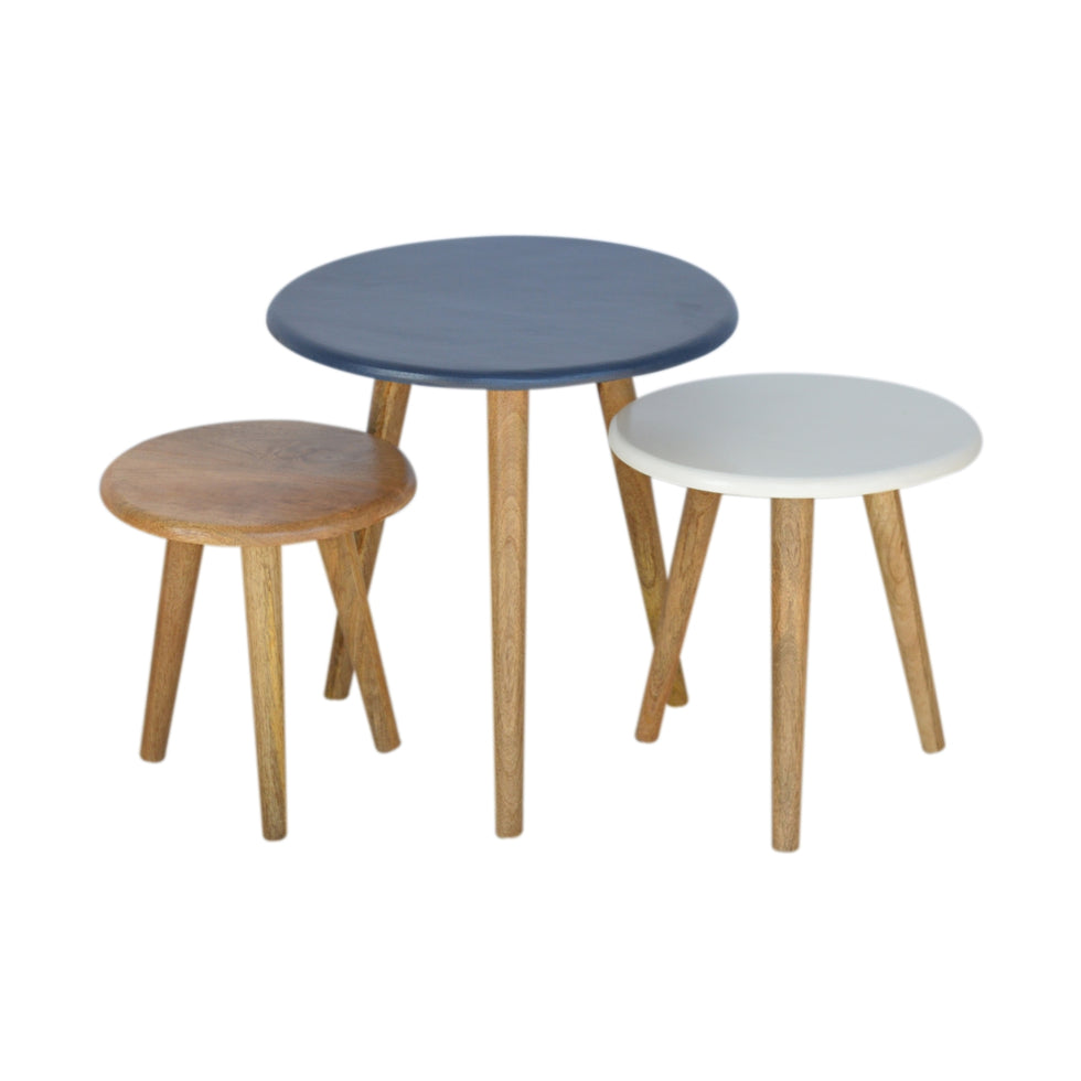 Artisan - Multi Nordic Stool Set of 3