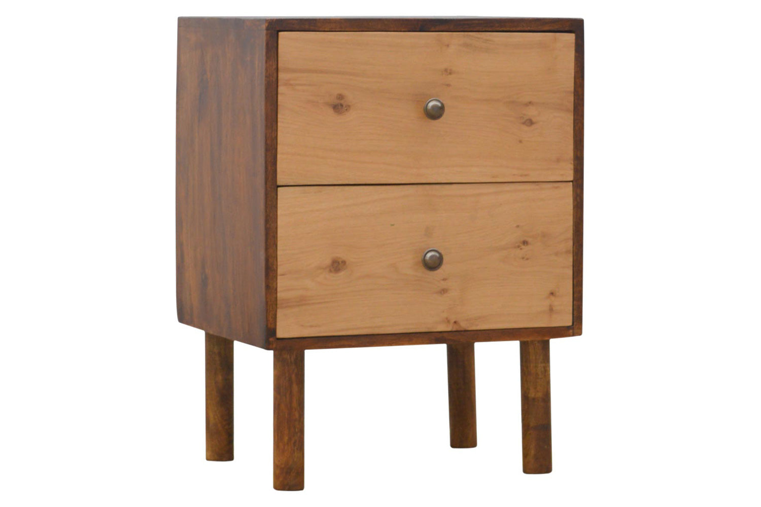 Artisan - 2 Drawer Nightstand with Oak Wood Drawer Fronts