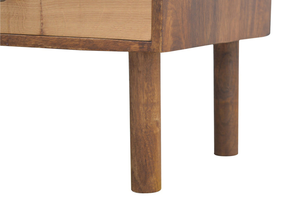 Artisan - Solid Wood Media Unit with 2 Open Slots and 2 Oak Wood Front Drawers