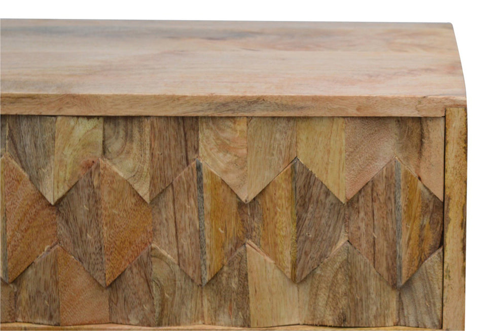 Artisan - Pineapple Carved Media Unit in Oak-ish
