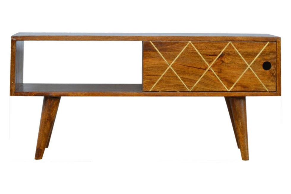 Artisan - Sliding Brass Inlay Media Unit