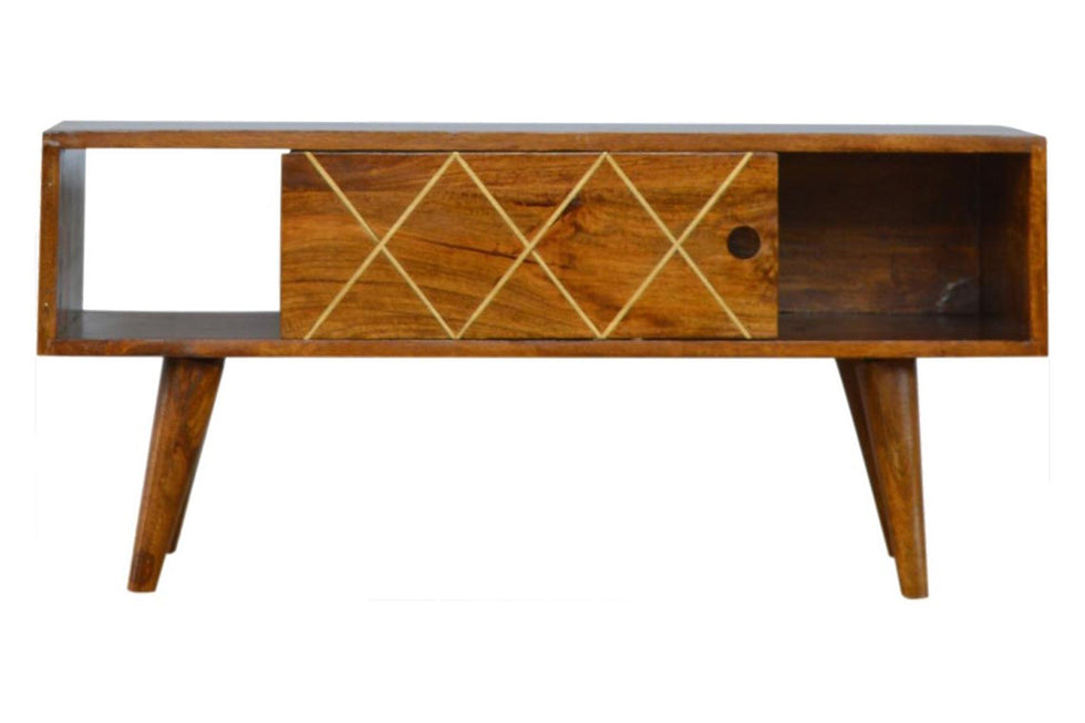 Artisan - Sliding Brass Inlay Media Unit