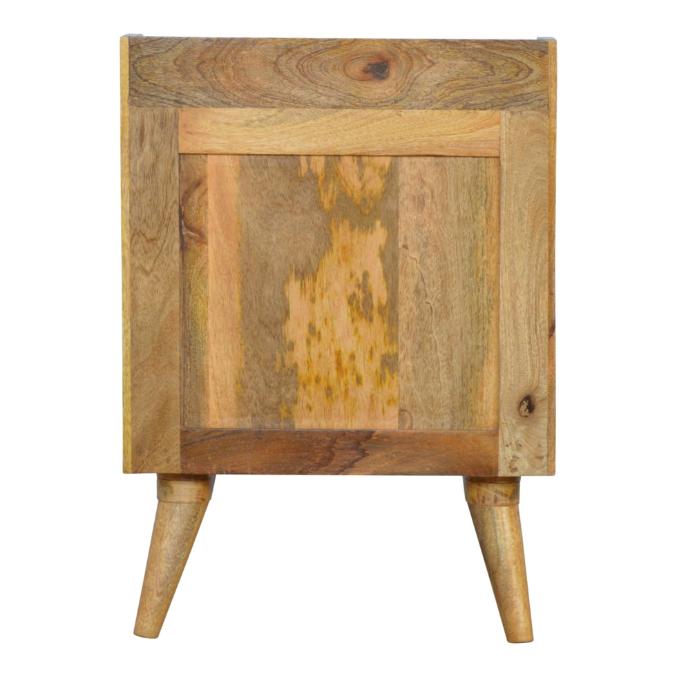 Artisan - Pineapple Screen Printed Nightstand in Oak-Ish