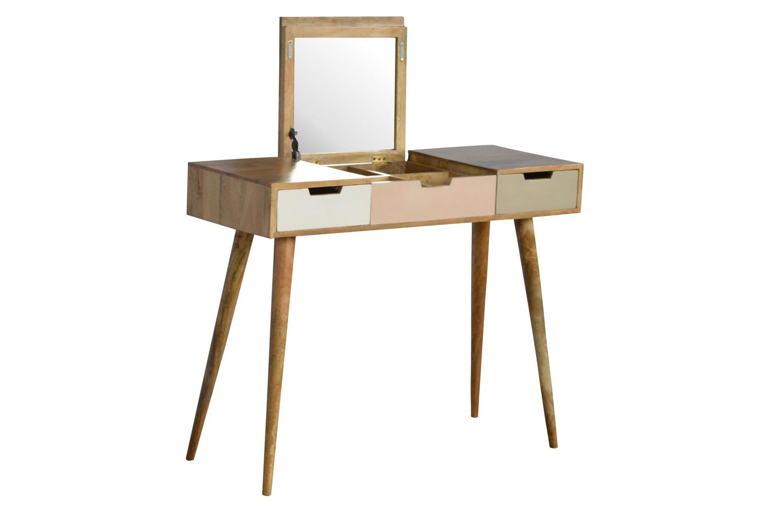 Artisan - Dressing Table with Foldable Mirror in Blush Pink