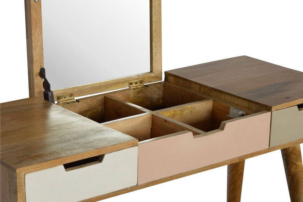 Artisan - Dressing Table with Foldable Mirror in Blush Pink
