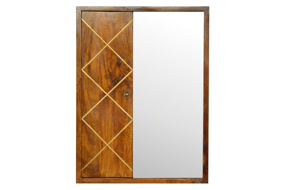 Artisan - Sliding Brass Inlay Wall Mirror Cabinet