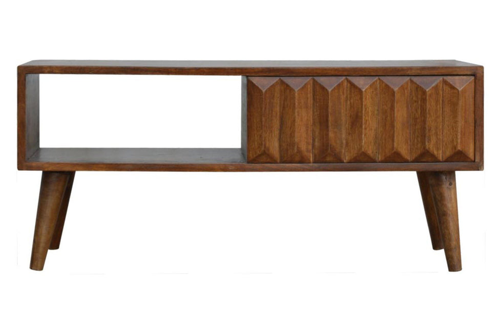 Artisan - Prism Sliding Door Media Unit in Chestnut