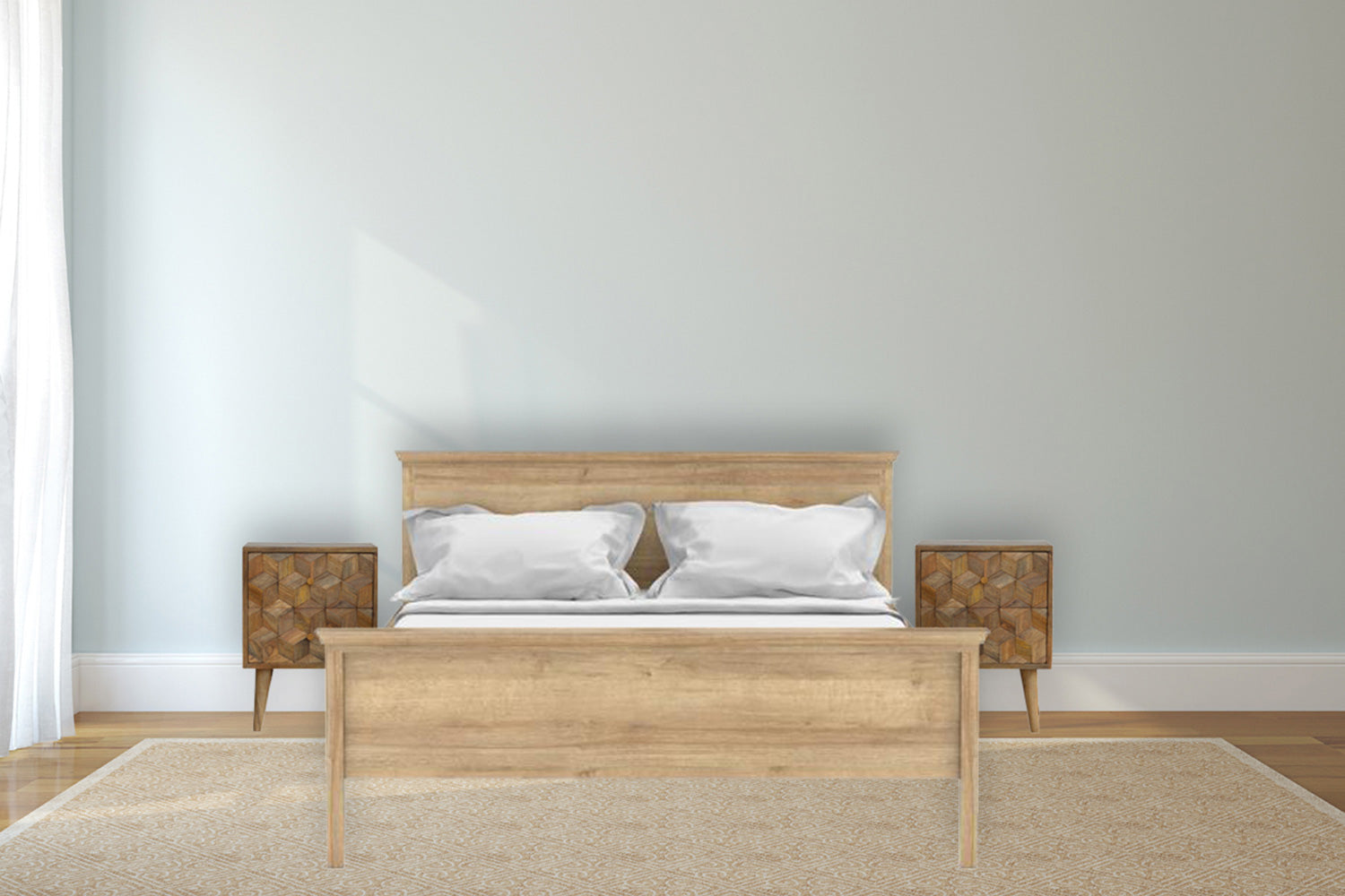 Artisan - Cube Carved Bedside with 2 Drawers