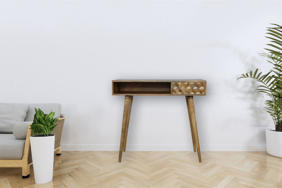 Artisan - Cube Carved Writing Desk
