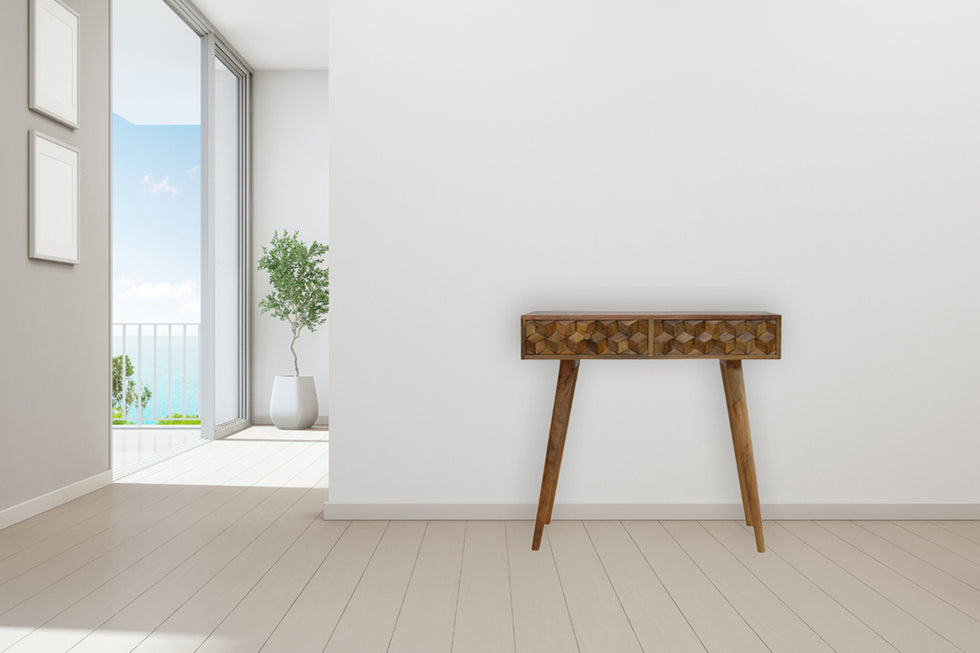 Artisan - Cube Carved Console Table