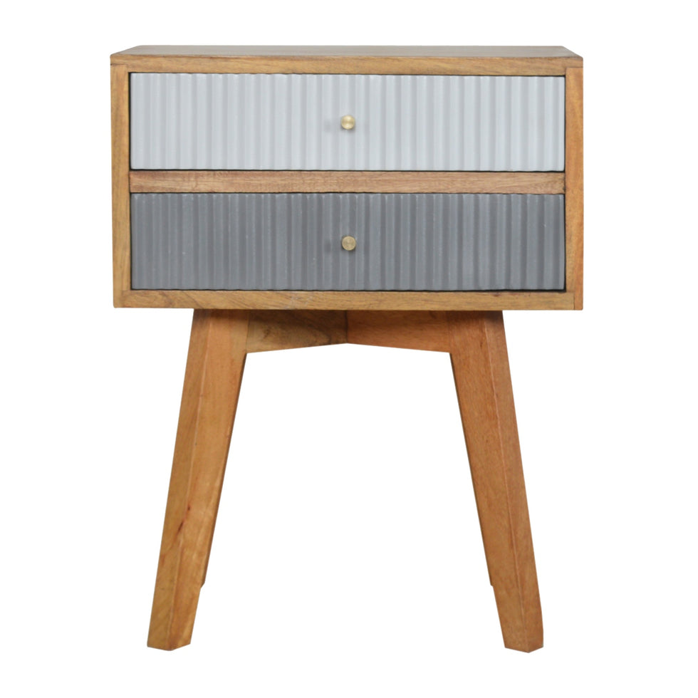 Artisan - Line Painted Nightstand in Gray