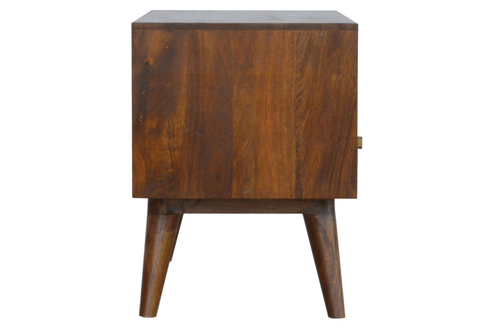 Artisan - Cube Carved TV Unit in Chestnut