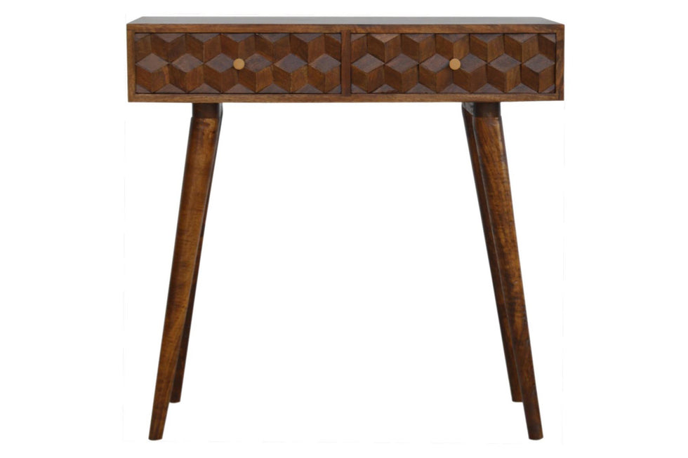 Artisan - Cube Carved Console Table