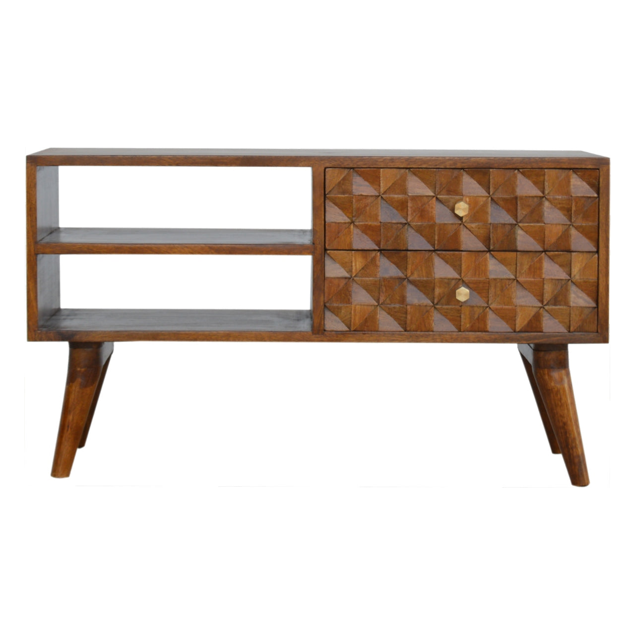 Artisan - Diamond Carve Media Unit in Chestnut