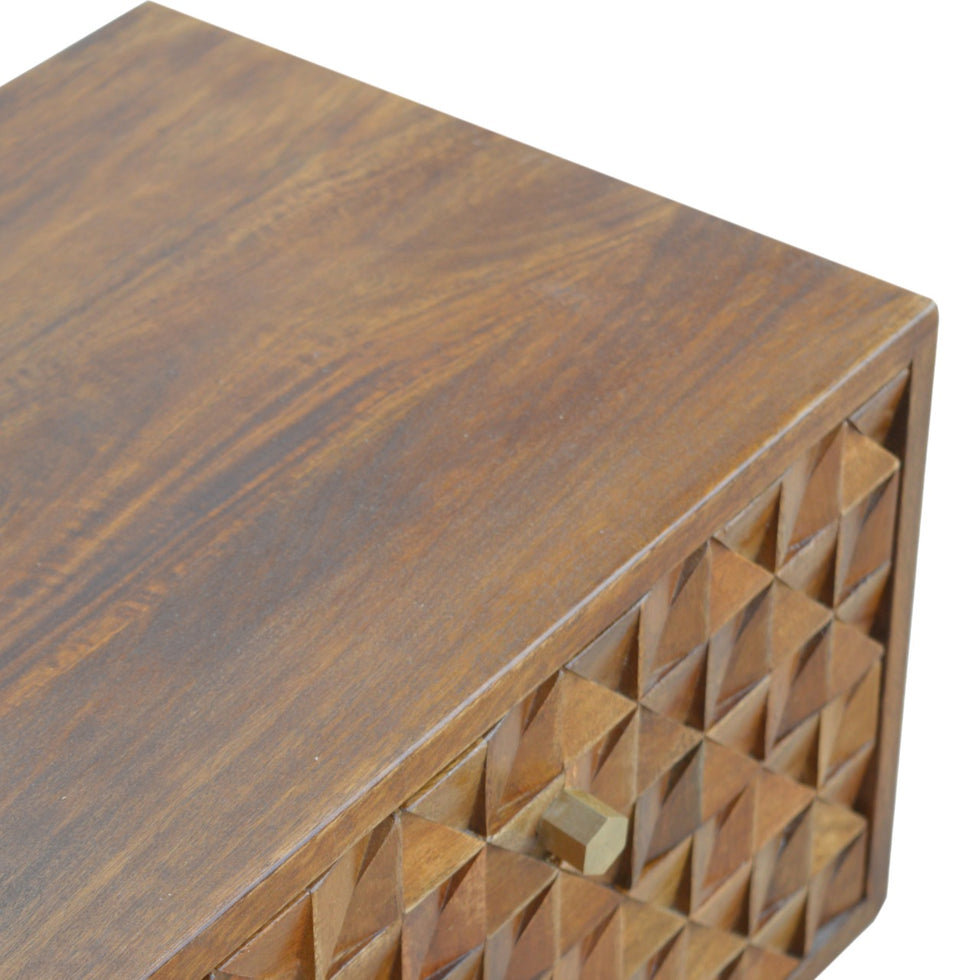 Artisan - Diamond Carve Media Unit in Chestnut