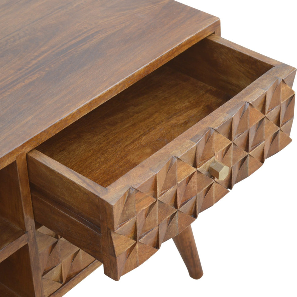 Artisan - Diamond Carve Media Unit in Chestnut