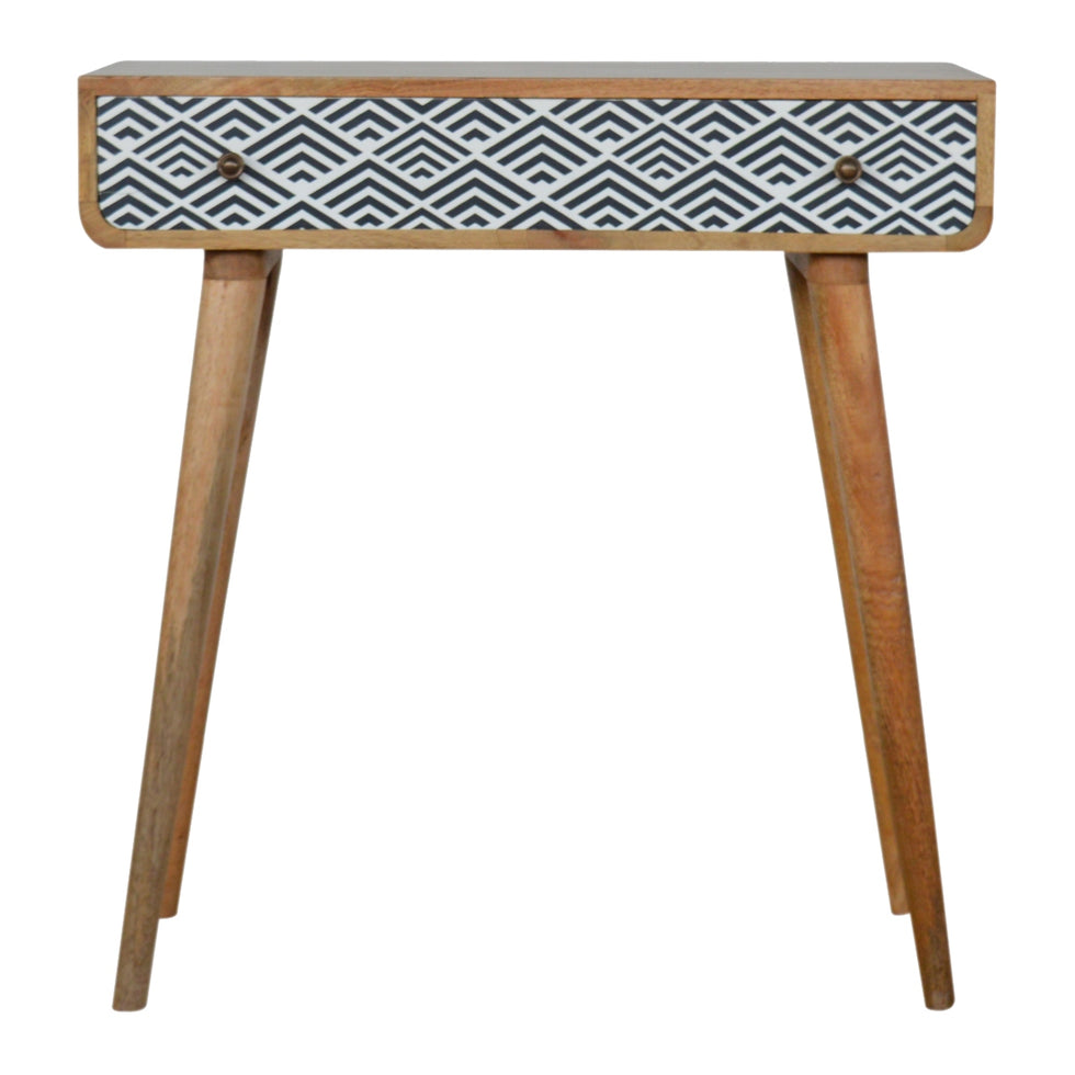 Artisan - Monochrome Print Console Table in Oak-Ish