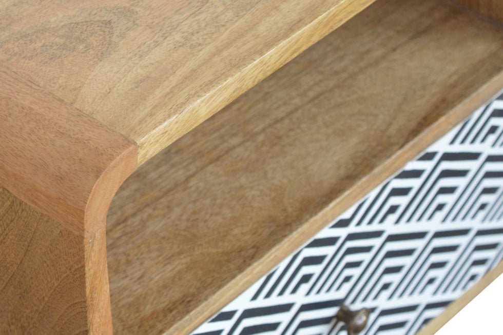 Artisan - Monochrome Print Bedside with Open Slot