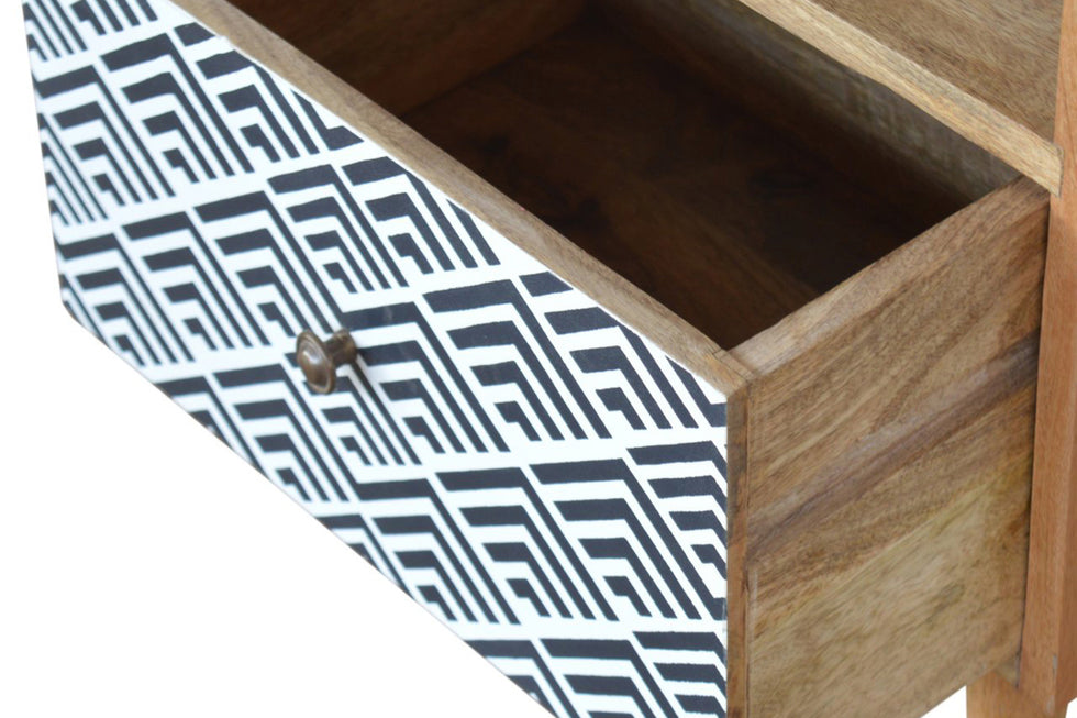 Artisan - Monochrome Print Bedside with Open Slot
