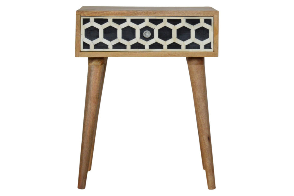 Artisan - Bone Inlay Bedside with 1 Drawers in Oak-ish