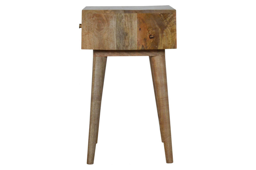 Artisan - Cube Carved Bedside in Oak-ish, 1 Drawer