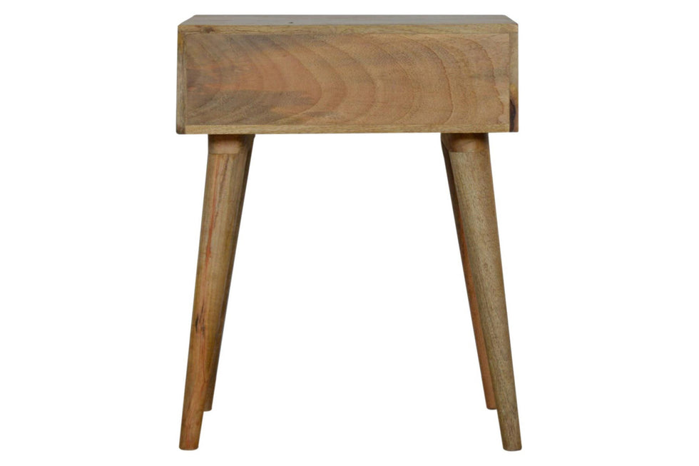 Artisan - Cube Carved Bedside in Oak-ish, 1 Drawer
