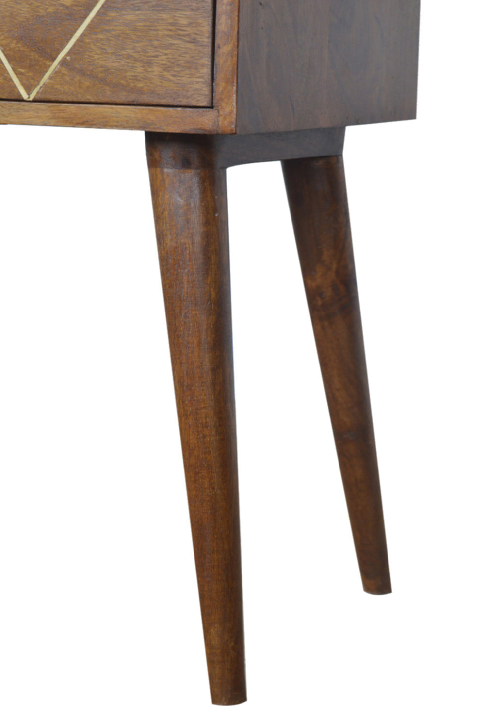 Artisan - Geometric Brass Inlay Bedside 1 Drawer