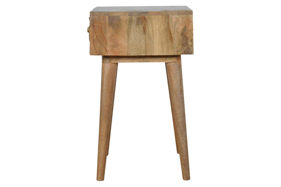 Artisan - Diamond Carved Bedside in Oak-ish, 1 Drawer