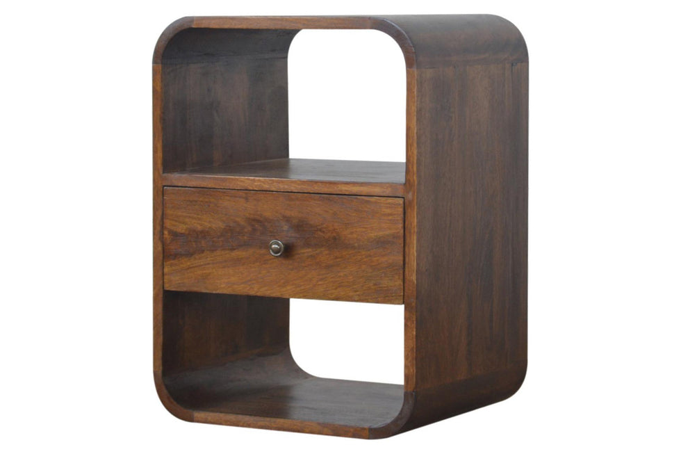 Artisan - Curved Edge Bedside in Chestnut