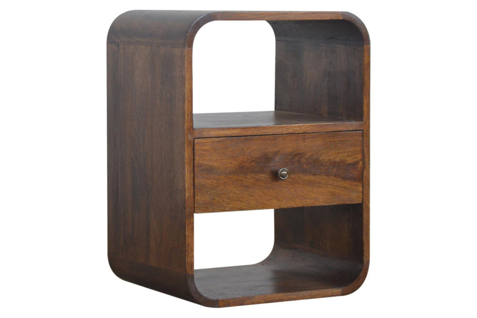 Artisan - Curved Edge Bedside in Chestnut