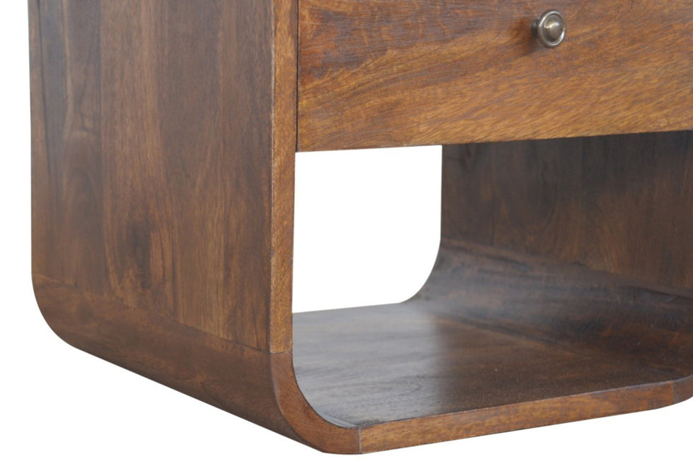 Artisan - Curved Edge Bedside in Chestnut