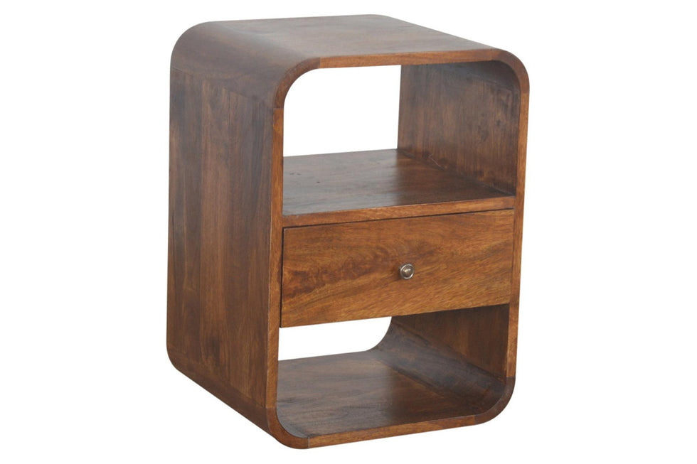 Artisan - Curved Edge Bedside in Chestnut